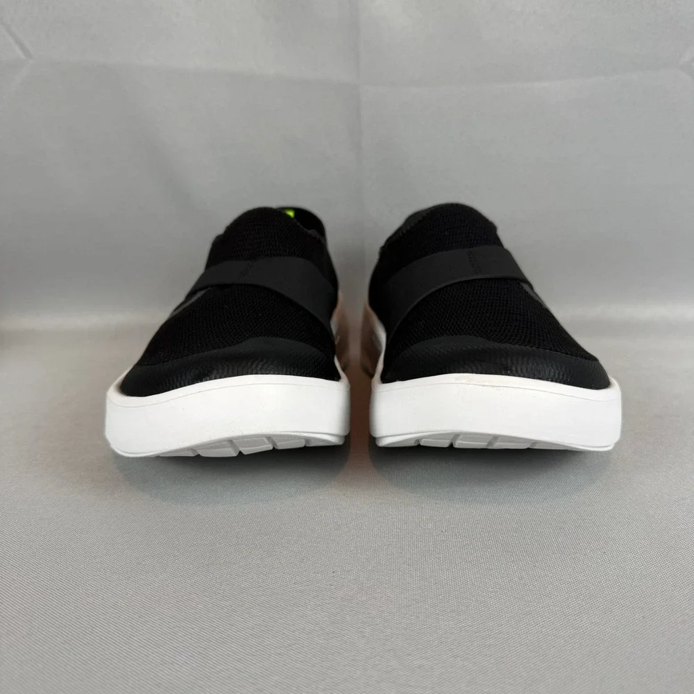 Oofos OOmg Low Mesh Sport Recovery Sneakers Mens 9 Black White Slip-On Light NIB